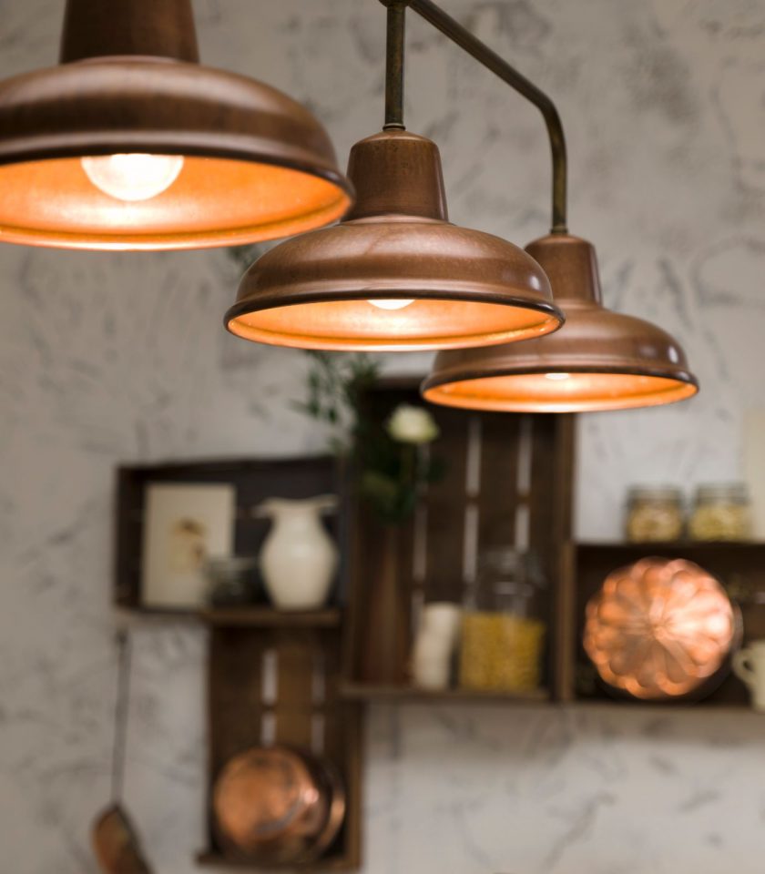 3 copper store pendant lights