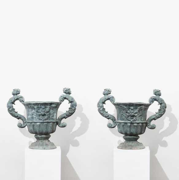 19th Century Lead Garden Urns