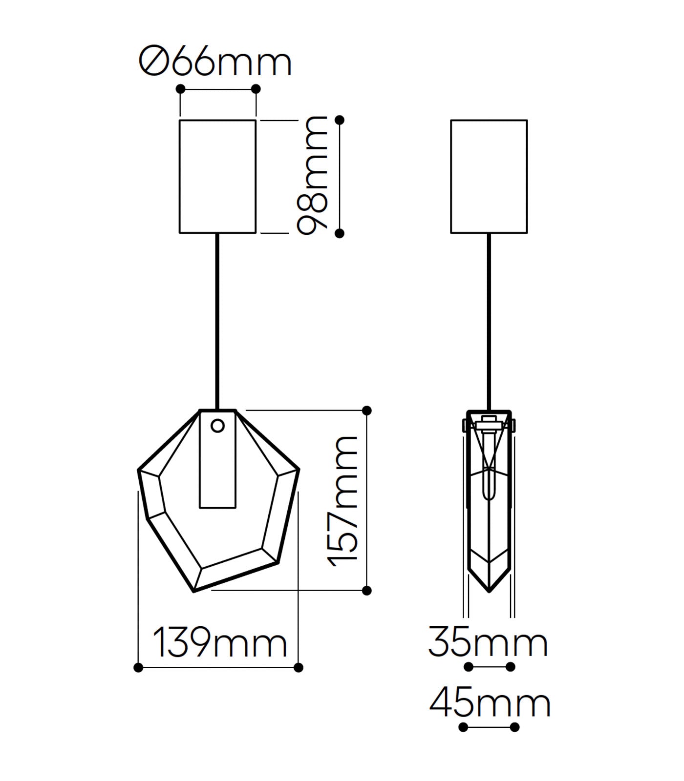 Fragments Short Pendant