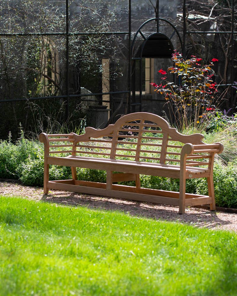 Lutyens teak garden deals bench